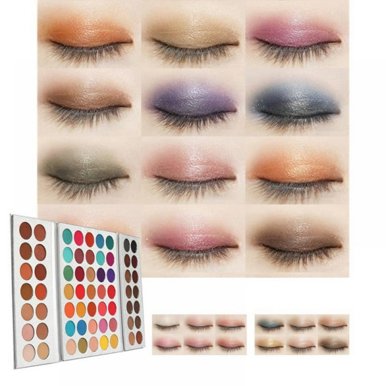 Follure Pro Beauty Tools Eyeshadow Cosmetic Matte Eyeshadow Cream Makeup Palette Shimmer Set 28 Colors Eyeshadow +B, Size: One size, Clear