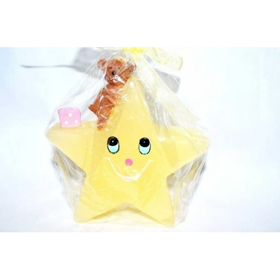 Girl Boy Birthday Candle Baby Shower Cake Topper Star Bear Yellow Party Supply
