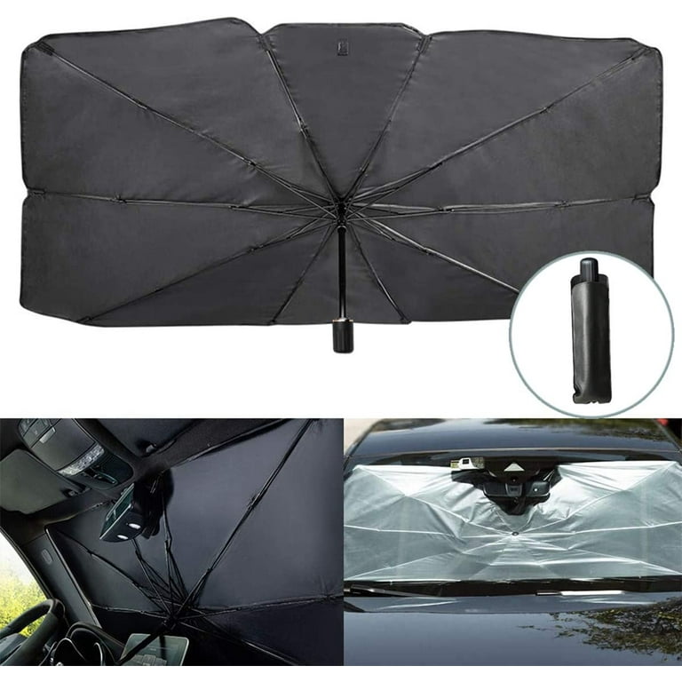Car Windshield Sun Shade Umbrella - Foldable Car Umbrella Sunshade Cover UV  Block Car Front Window 