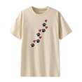 thumbnail image 4 of IROINNID Summer Tops For Women Basic Versatile Tops Round-Neck Print Short Sleeve Printing Loose Blouse T-Shirt Spring Saving, 4 of 5
