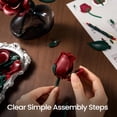 thumbnail image 4 of Set de construcción de flores iATOM Rosas rojas borgoña, paquete de 3, 4 of 7
