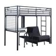 thumbnail image 2 of Jenner Twin Futon Workstation Loft Bed Black, 2 of 4