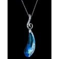 thumbnail image 2 of Swarovski Elements Crystal Artistic Teardrop Clear AB Pendant Rhodium-plated Silver Adjustable Chain Necklace 16" + 2" Extender, 2 of 3