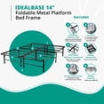 Naomi Home Twin Size Black Metal Bed Frame Foldable, ToolFree