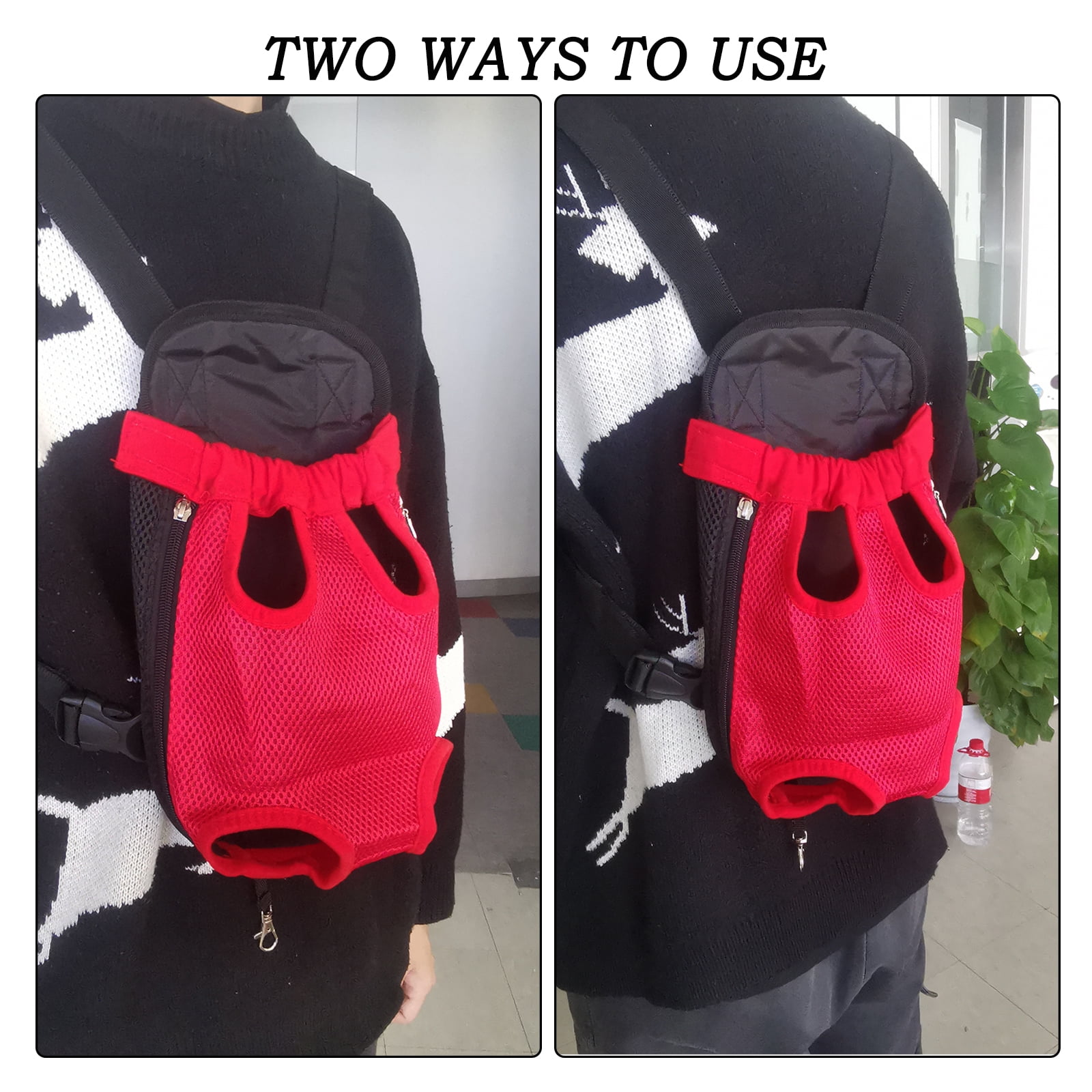 Dog Cat Carrier Backpack Adjustable Frontpack Carrier Outdoor Travel Bag Legs Out Easy-Fit for Small Medium Pets Puppiies