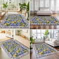 thumbnail image 4 of Large Area Rugs 5'x8', Summer Lemons Carpet Runner Indoor Outdoor Rugs Home Decor Aesthetic, Watercolor Yellow Fruits Blue Flowers Beige Non Slip Mats Washable Accent Rug for Living Room Bedroom, 4 of 8