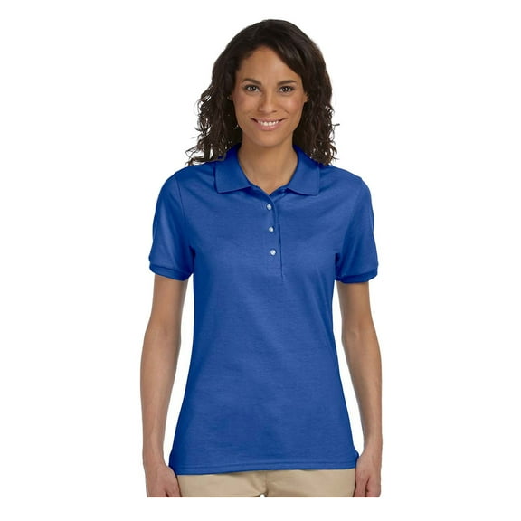 Jerzees Womens Four Button Placket Side Vent Polo Shirt Womens Tops & T-Shirts Womens Blouses, Style 437W