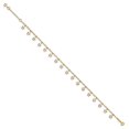 thumbnail image 2 of Real 14kt Yellow Gold Polished and Textured Star 9in Plus 1in ext. Anklet; 9 inch; for Adults and Teens; for Women and Men, 2 of 5
