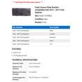 thumbnail image 2 of Front License Plate Bracket - Compatible with 2016 - 2017 Ford Explorer, 2 of 2