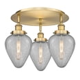thumbnail image 2 of Innovations Lighting  Geneseo - 3 Light 18" Flush Mount Brushed Brass, 2 of 5