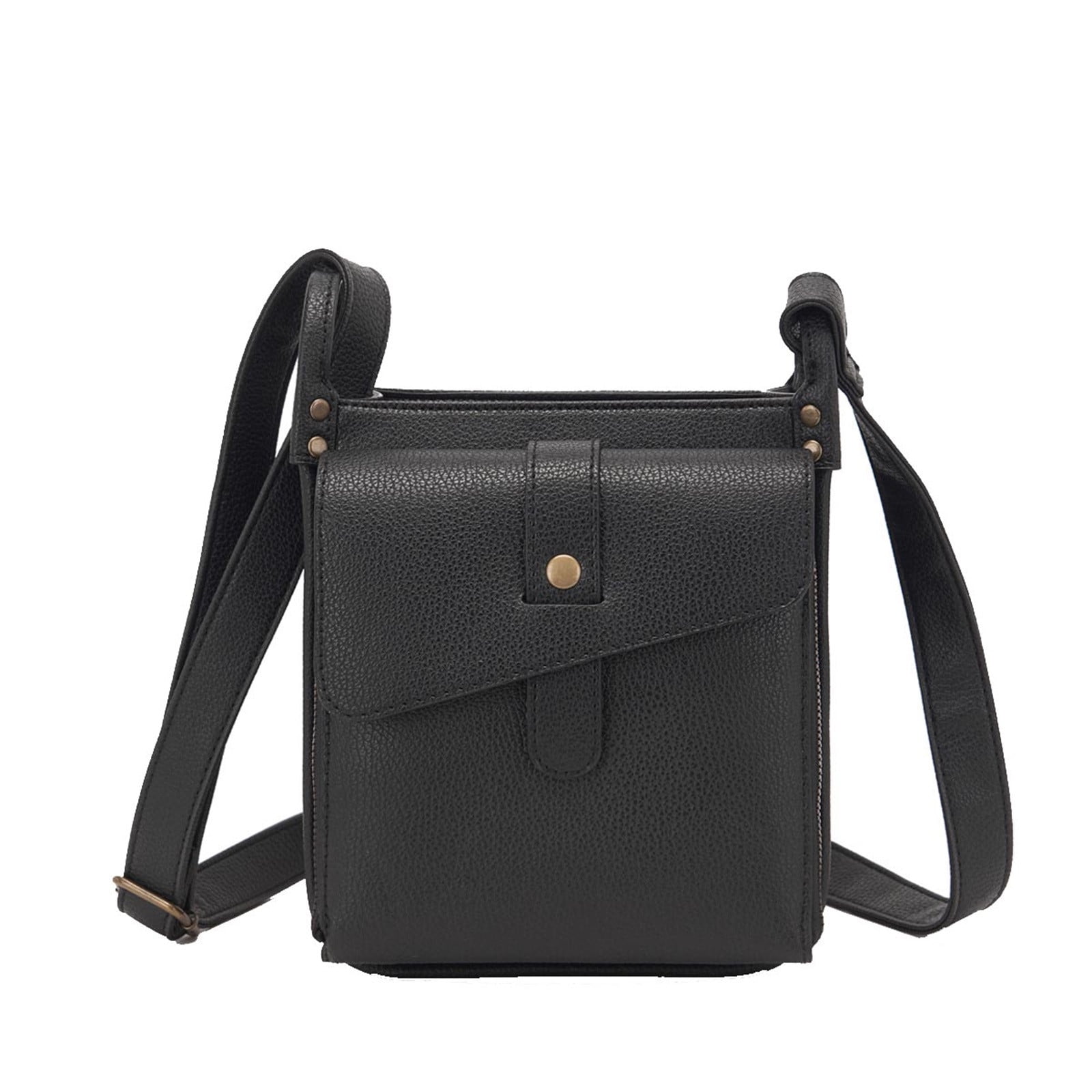Fnyoxu Women's Full Grain Leather Crossbody Purse with Built-in RFID Wallet - Lightweight Large Capacity Bag with Keychain & Adjustable Strap, 6.3x2.8x8.1in