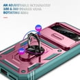 thumbnail image 2 of Compatible with Google Pixel 9A Case 360° Metal Rotated Ring Holder Magnetic Kickstand【Camera Protection】 Military - Grade Heavy Duty For Google Pixel 9A Shockproof Phone Case, Green+Pink, 2 of 9