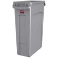 thumbnail image 1 of Rubbermaid Commercial Products Slim Jim Plastic Rectangular Trash/Garbage Can with Venting Channels, 23 Gallon, Gray, 1 of 4