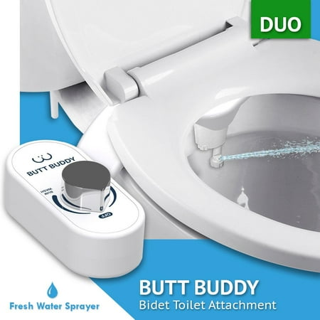 In My Bathroom | Butt Buddy Duo - Fresh Water Bidet Toilet Attachment (Easy to Install, Dual-Nozzle, Non-Electric)