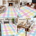 thumbnail image 5 of 6x9 Area Rugs for Living Room, Easter Plaid Non Slip Area Rugs for Kitchen Bedroom Entryway, Spring Buffalo Plaid Simple Colorful Washable Carpet Runner Rug Floor Mats for Bedroom Home Decor, 5 of 8