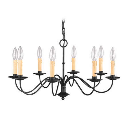 

Chandeliers 8 Light Heritage With Finish Black size 25 in 480 Watts - World of Crystal