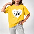thumbnail image 2 of Tween Girls Daddy's Girl Graphic T-Shirts Short Sleeve Cute Heart Print Casual Crewneck Summer Tops Trendy Letter Tees for Kids Toddlers, Size 8-10, 2 of 4