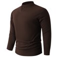 thumbnail image 2 of Long Sleeve Top, Warm Solid Color Pullover with Velvet Base for Men, 2 of 5