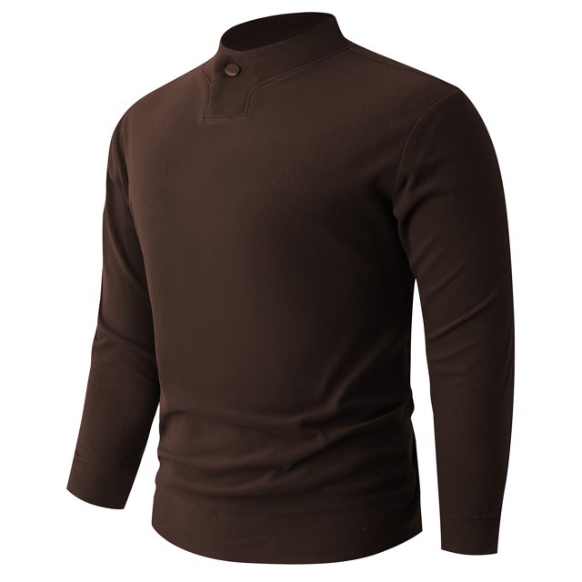 pstuiky Camisas casuales de manga larga para hombre, Suéter informal y cálido de color sólido con cuello redondo y manga larga para hombre, con base de terciopelo alemán. s