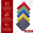 thumbnail image 2 of Microfiber Cleaning Cloths, Pack of 5, All-Purpose Cleaning Rag Towels, Soft Absorbent, Lint-Free, Dusting Cloth for Home, Kitchen, Car, Windows, 15"X15" (Green/Blue/Yellow/Gray/Red), 2 of 7