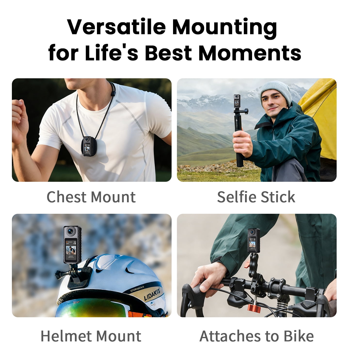 Thumb Action Camera,1080P Pocket Video Recorder with 180° Rotating Lens,Thumb Size Wearable Body Camera with Screen,Portable Camera for Outdoor,Cycling, Vlog, Travel