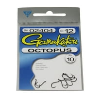Gamakatsu Octopus Hook For Freshwater and Saltwater Fishing, Size 6, 10-Pack