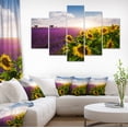 thumbnail image 1 of Lavender and Sunflower Fields - Floral Canvas Art Print, 1 of 3