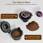 KNDKO Single Serve Coffee Maker for K Cup POD or Ground Coffee, 1200W Coffee Machine with 40oz Water Tank, Self-Clean, Quick-Heating for Home, Office