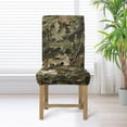 thumbnail image 4 of Xoenoiee Hunting Camo Print Chair Covers for Dining Room, Stretchy Dining Chair Cover Super Fit Parsons Kitchen Chair Covers with Elastic Band, 1 Set, 4 of 7