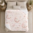thumbnail image 4 of Sleeping Rabbits On Crescent Moons And Clouds, Soft Flannel Blanket with Dreamy Watercolor Illustration Print, Housewarming Gift and Home Decor for Bedroom and Living Room, 4 of 7
