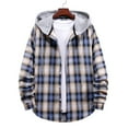 thumbnail image 3 of YAYUBA Hooded Flannel Shirt for Men Casual Button Down Shirt Long Sleeve Plaid Hoodie with Pocket, 3 of 6