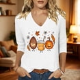 thumbnail image 6 of JTZGDY Halloween Tops for Women Dressy Casual Fall 3/4 Length Sleeve Thanksgiving Day Funny Ghost Pumpkin Printed V Neck Graphic Tunic Shirts Loose Oversized Comfy Pullover Blouse, 6 of 6