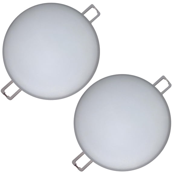 Command Electronics 12V LED Interior Recessed Puck Light – Spring Mounting Tabs – OEM RV, Camper, Bus, Truck, & Trailer Light – Made in The USA – 4.75" Diameter – 2-Pack