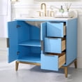 thumbnail image 5 of ANGELES HOME 36" Bathroom Vanity with Sink, Freestanding Solid Wood Bathroom Makeup Cabinet W/ 2 Soft-Close Doors and 3 Drawers (Light Blue), 5 of 9