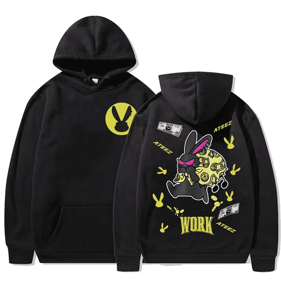 SKXILTKU 2025 Ateez World Tour Towards The Light: Will To Power Hoodie Sweatshirts for Men Women Long Sleeve Casual Harajuku Pullover Autumn and Winter Gray Hooded