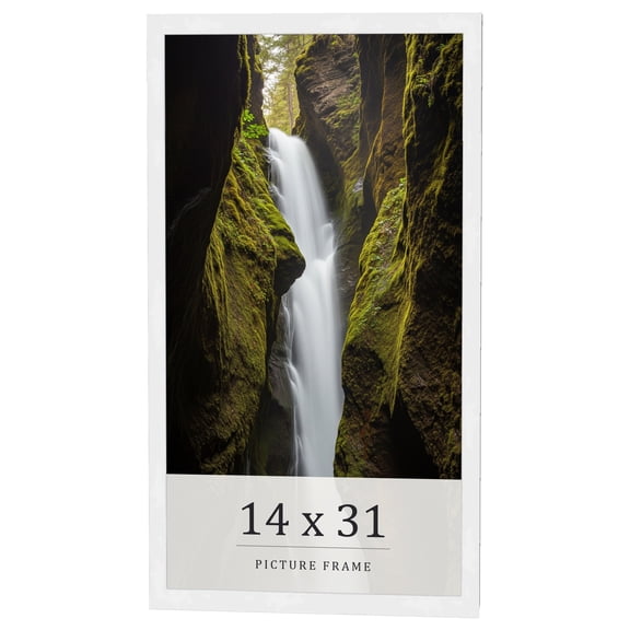 14x31 Frame White Real Wood Picture Frame Width 0.75 inches | Interior Frame Depth 0.5 inches |