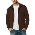 thumbnail image 2 of TRUNZI Men's Zip Up Jackets Long Sleeves Stand Collar Casual Daily Outdoor Lightweight Jackets with Pockets,Brown,Size S, 2 of 9