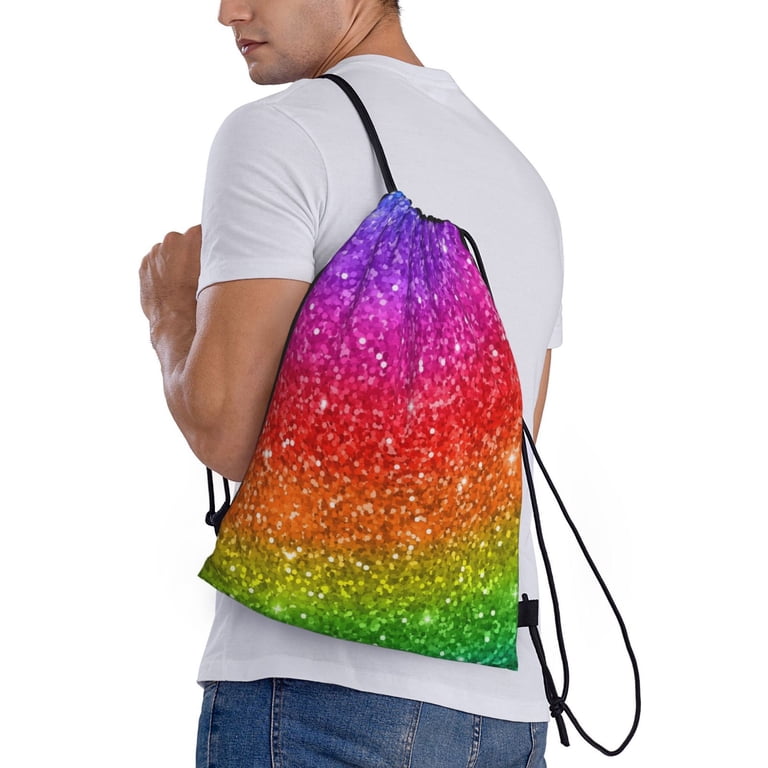 Yiaed Colorful Glitter Print Drawstring Bags Drawstring  display picture 3