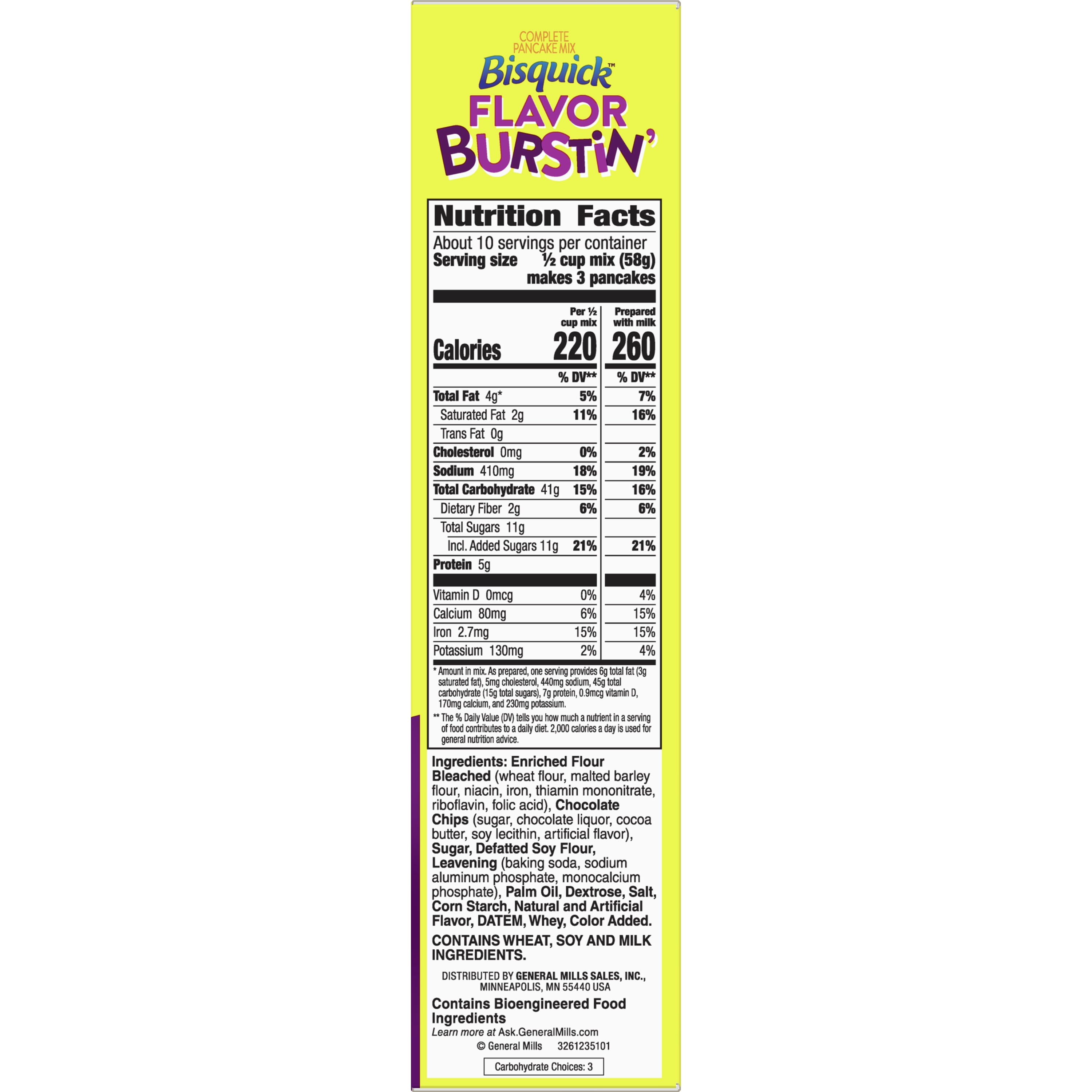 Betty Crocker Bisquick Flavor Burstin' Chocolate Chip Pancake Mix, 20 oz.