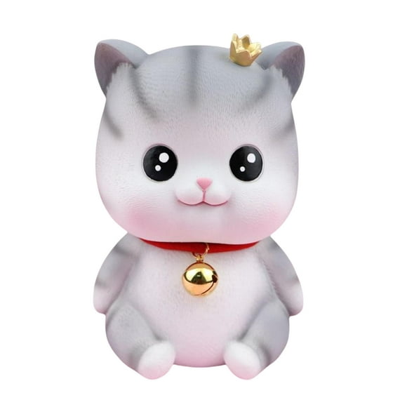 Cute Cat Piggy Bank Statue Ornament for Bedroom Desktop Decoration New Year Gift Open Eyes