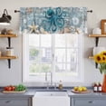 thumbnail image 4 of Blue Octopus Coastal Valances for Windows, Summer Beach Ocean Starfish Coral Light Filtering Kitchen Curtains, Rod Pocket Window Valance Curtains for Living Room Bedroom, 60" W x 18" L, 2 Panels, 4 of 9