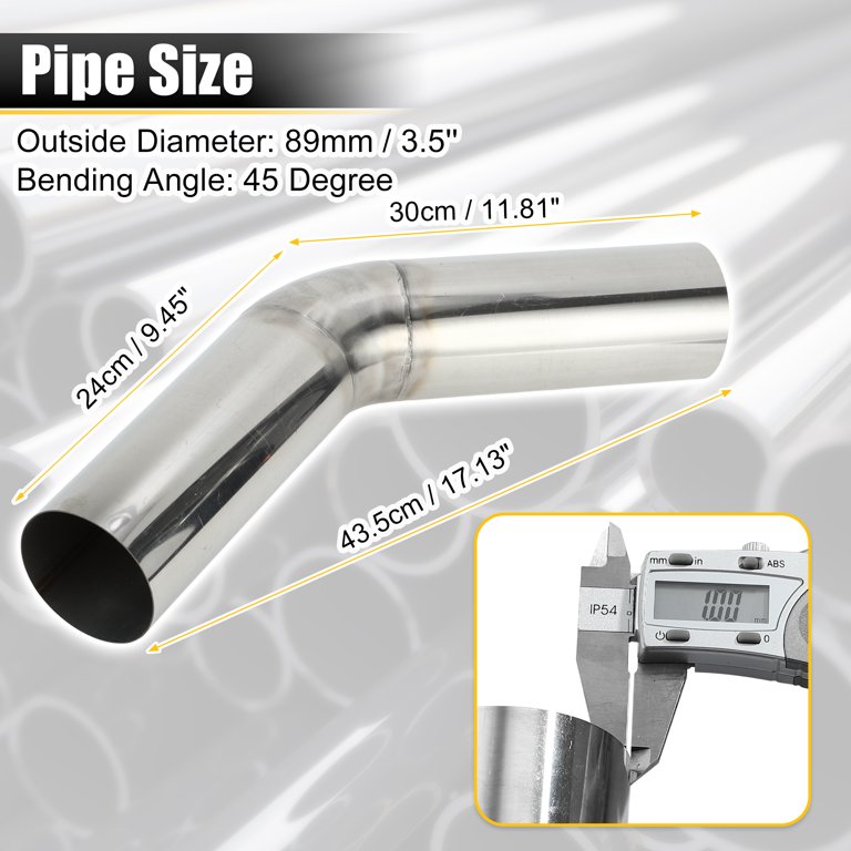180 Degree Mandrel Exhaust Pipe DIY Custom Car Modified Exhaust Pipe Tubing Piping 108mm 4 25 Od 300mm 11 81 Length T304 Stainless Steel Silver Tone