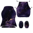 thumbnail image 4 of Whosucclay Purple Marble Print Gaming Chair Cover with Armrest Covers 4 Pieces Stretch Racing Computer Chair Slipcover Set Washable Rotating Desk Chairs Protector Cover, 4 of 8