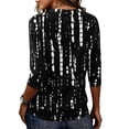 thumbnail image 6 of Domzest Half Sleeve Tops for Women Boho Floral Graphic Lightweight Shirt Loose Fit Crew Neck Summer Fall Tunic Tops Black XXL, 6 of 6
