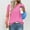 003 Hot Pink, variant on Womens Fashion Color Block Waffle Pattern Shirts Long Sleeve Crewneck Knitted Casual Loose Pullover Shirts Tops