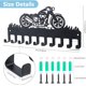 thumbnail image 2 of Llavero de metal negro con 10 ganchos, diseño de motocicleta, de hierro, para colgar en la pared, organizador decorativo., 2 of 9