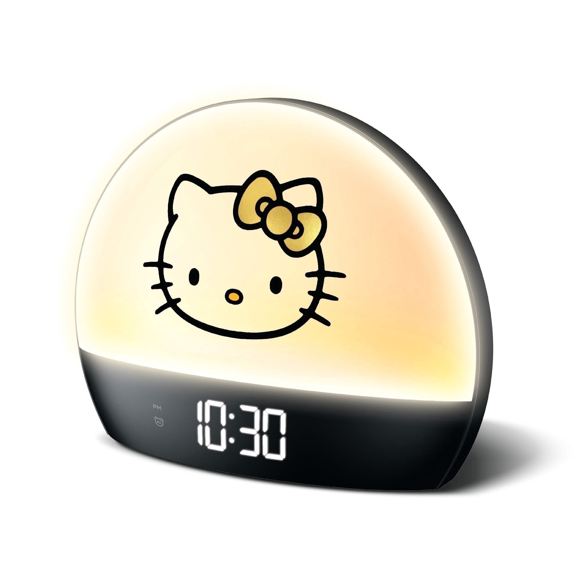 Hello Kitty Sunrise Alarm Clock Multicolor Lights, USB Charging, LED Display, and Snooze Function