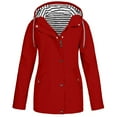 thumbnail image 2 of Rain Jacket Women Waterproof with Hood Lightweight Zip Up Hooded Raincoat with Pockets for Outdoor Active Wear Red 4XL, 2 of 3