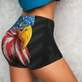 thumbnail image 2 of KLL Eagle Head With American Flag Pattern Workout Shorts for Women Scrunch Short Gym Yoga Running Sport Active Exercise Fitness Shorts, 2 of 5