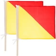 thumbnail image 1 of BRIGHTFUFU 2 banderas de señales de mano para partidos ondeantes, pequeñas banderas ondeantes, banderas de mano de mando, 1 of 7